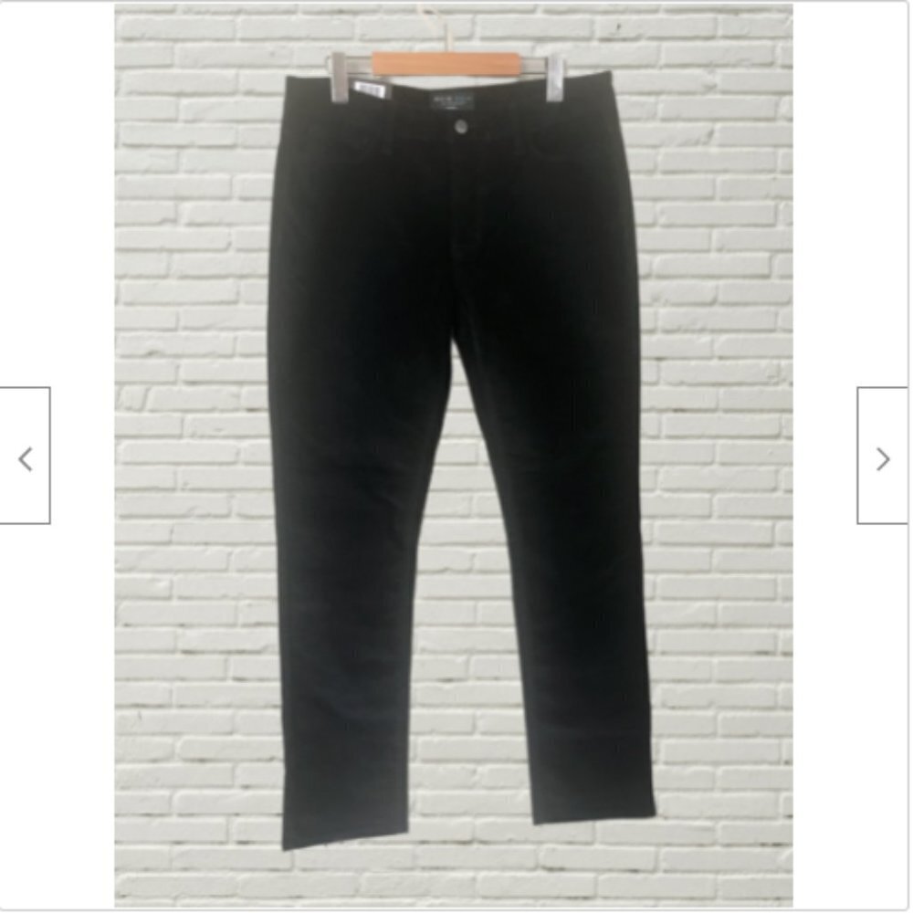 2016 Denim By Parasuco Mid-Rise Straight Corduroy Jeans in Black Size 16